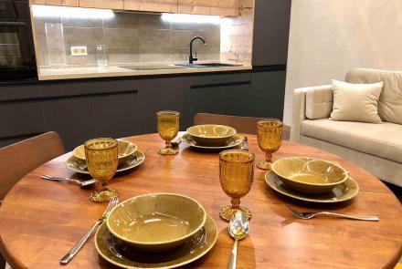 Четырехкомнатная квартира на сутки Минск Сторожевская, 6 кухня