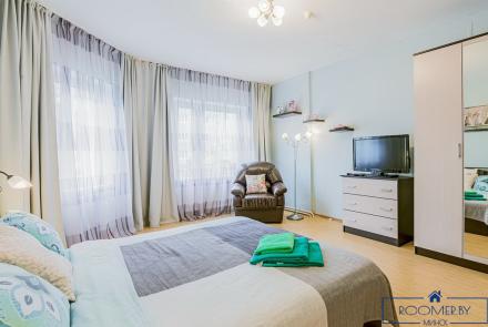 Однокомнатная квартира на сутки Минск Купалы спальня