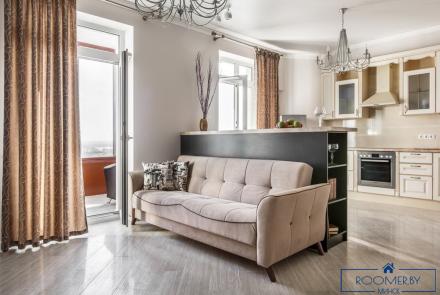Однокомнатная квартира в Минске на Ольшевского гостиная