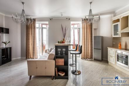 Однокомнатная квартира в Минске на Ольшевского гостиная