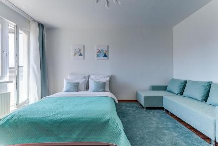 Однокомнатная квартира на сутки в Минске Воронянского, 7 спальня