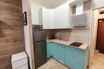 Студия на сутки на проспекте Независимости, 78 спальное кухня