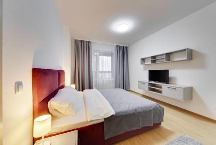 Студия на сутки в Минске на проспекте Независимости спальня 