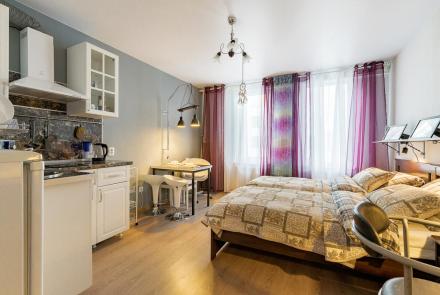 Однокомнатная квартира в Минске на Партизанском проспекте спальня