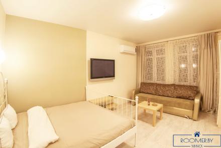 Однокомнатная квартира в Минске на Партизанском проспекте спальня