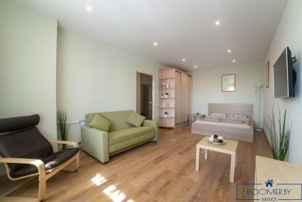 Однокомнатная квартира в Минске на Партизанском проспекте спальня